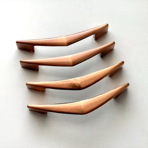 Copper Chevron Dresser Pulls 3 inch CtC Vintage Ajax Hardware, USA set of 4