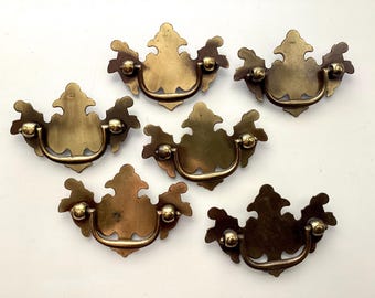 Vintage Chippendale Bail Pulls 2 inch CtC Dresser Hardware Set of 6