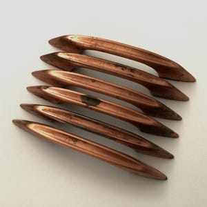 2.75 in Worn Copper Pulls 6 Vintage Modern Cabinet Handles Hardware