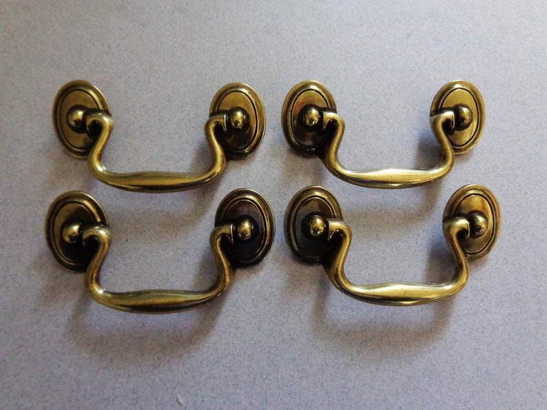Faux Drop Pulls 3 In Centers 4 Antique Brass Cabinet Etsy