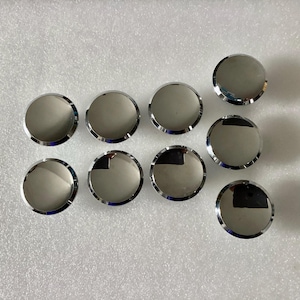 Chrome Kitchen 9 Large Cabinet Knobs, Vintage Silver glossy Hardware