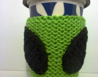 Alien Coffee Cozy, Knit and Crochet