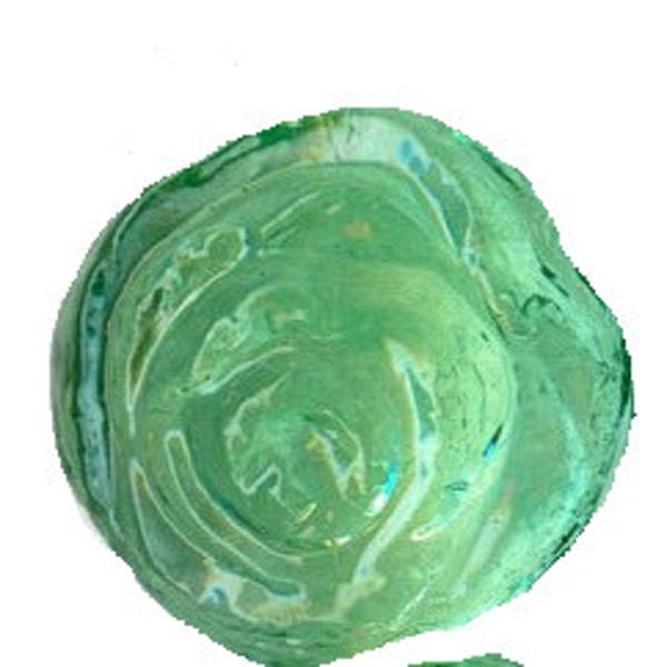 Vintage West German pressed glass cabochon in a translucent bottle green.. 7-8mm(Green1)