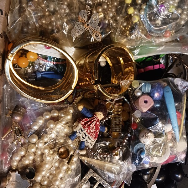 Huge Lot Vintage and New Beads and Jewelry Lot - Lot B - 8.5 lbs