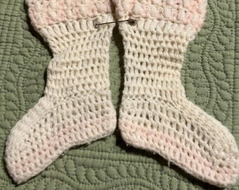 Vintage handgjorda virkade babystrumpor/leggings
