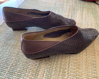 Mocasines de piel tejida para mujer de Makeup, zapatos ligeros de los años 80 y 90.