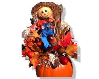 Pumpkin Fall Centerpiece, pumpkin centerpiece for table, pumpkin decor, pumpkin centerpiece, fall decor, centerpiece, holiday centerpiece