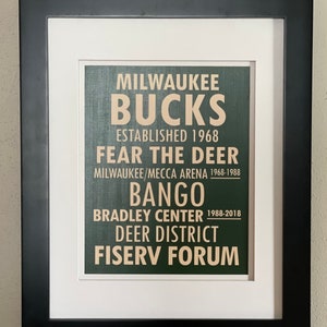 Unframed Milwaukee Bucks basketball 8 x 10 or 5 x 7 Print only