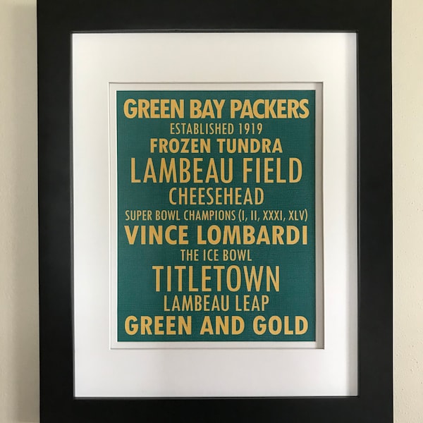 Unframed Green Bay Packers Football 8 x 10 or 5 x 7 Print Only