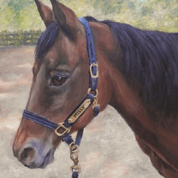 PET PORTRAIT - Custom Pet Painting in Acrylics or Pastel-Original Horse Art 16" x 20"