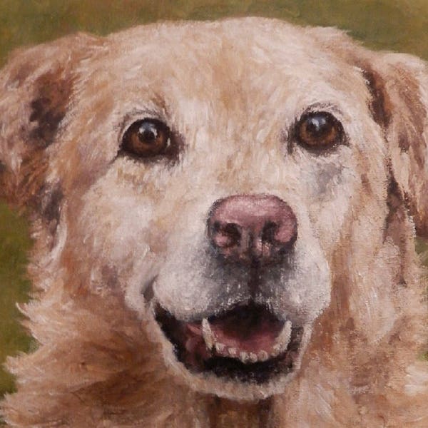 PET PORTRAIT - Custom painting in Acrylics on Canvas or Pastel-Original Dog Art 11" x 14"