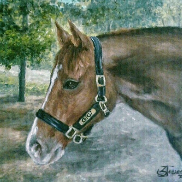 PET PORTRAIT - Custom Pet Painting in Acrylics or Pastel-Original Horse Art 20" x 24"