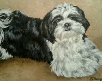 Pet Portrait - Custom Painting in Acrylics on Canvas or Pastel-Original Dog Art 20"x24"