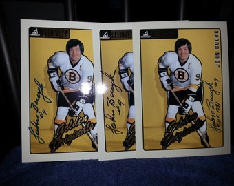 H.O.F. John Bucyk Autograph 5X7 Card Set Of  3