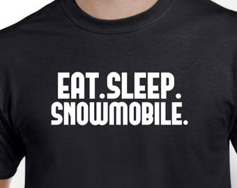 Camisa de motonieve - Eat Sleep Snowmobile - Camisa de moto de nieve