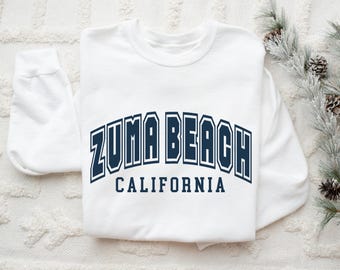 Zuma Beach, California, Sudadera Zuma Beach, Regalo Zuma Beach, Sudadera de cuello redondo, Sudadera de viaje
