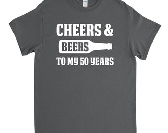 Regalo per il 50° compleanno - Cin cin e birre per i miei 50 anni - Festa di compleanno - Maglietta per il 50° compleanno