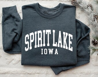 Sudadera Spirit Lake, Iowa; Sudadera Spirit Lake; Regalo Spirit Lake; Sudadera de cuello redondo; Regalo para ella; Sudadera de viaje