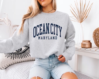 Ocean City Maryland, Ocean City Sweatshirt, Ocean City MD Gift, Crewneck Sweatshirt, Trendy Travel