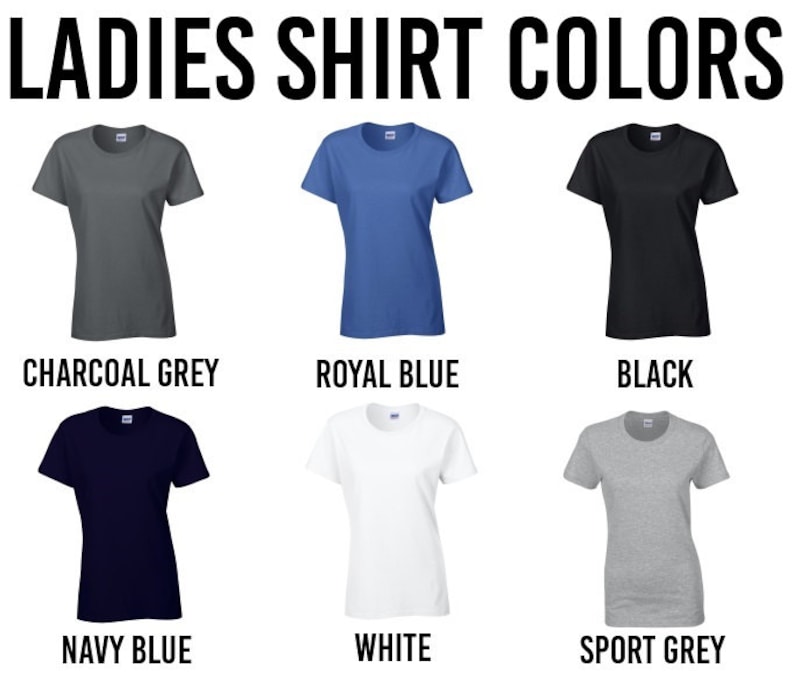 Puede incluir: Seis camisetas de diferentes colores para mujeres. Los colores son gris carb&oacute;n, azul real, negro, azul marino, blanco y gris deportivo.