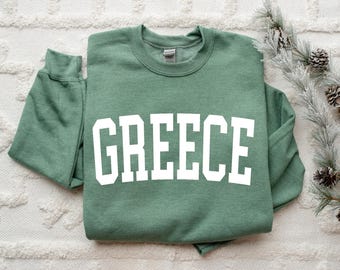 Greece Sweatshirt, Greece Gift, Greek Sweatshirt, Greece Pullover, Crewneck Sweatshirt
