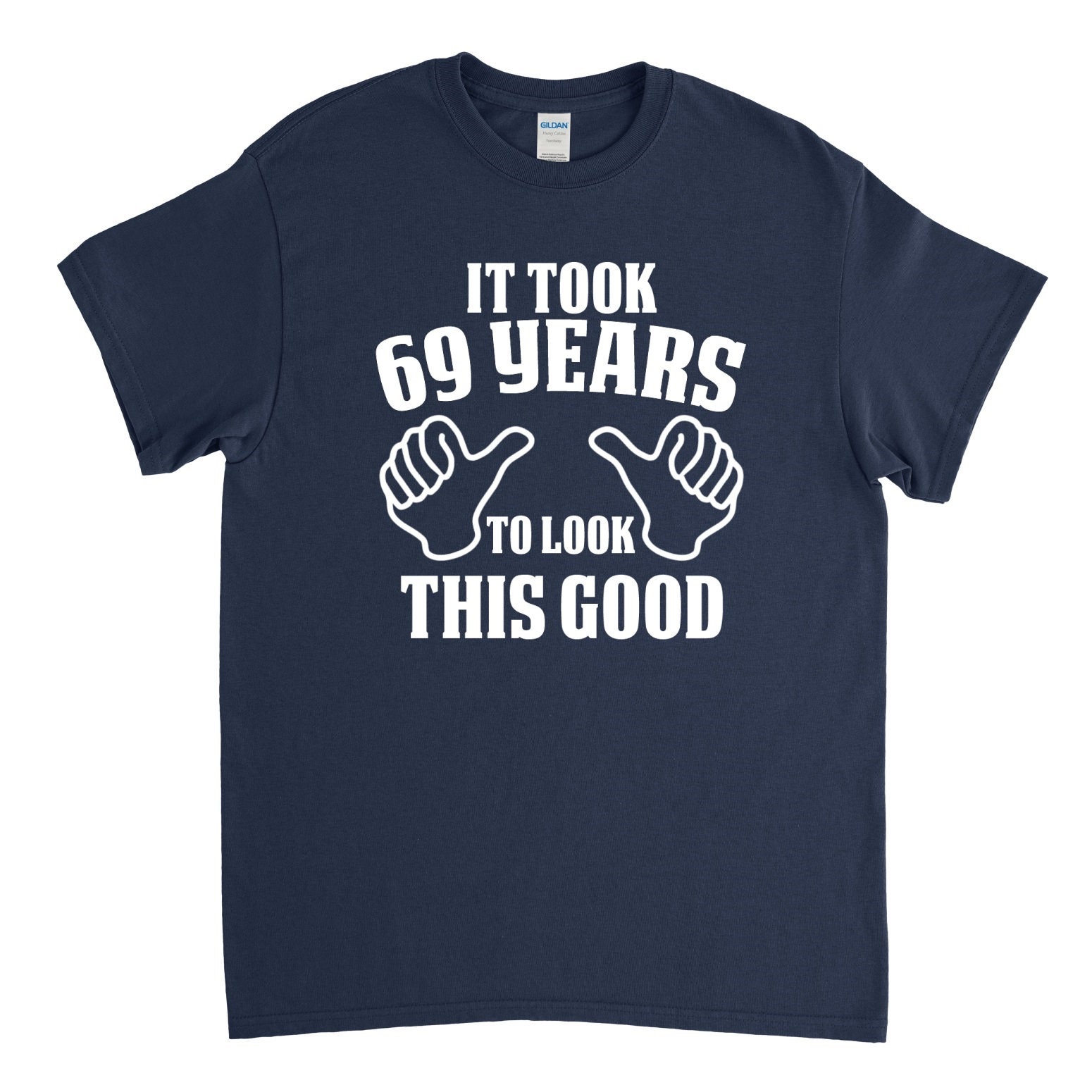Custom 69th Birthday T-Shirt For Men - 'Gettin' Old Pissy And Cranky' Personalized Gift With Birth Year - View #6