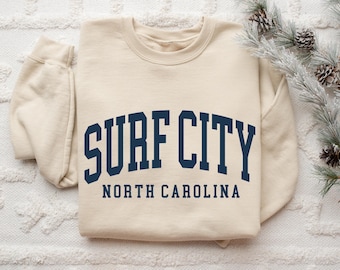 Surf City Sweatshirt, Surf City North Carolina, Travel Sweatshirt, Crewneck Sweatshirt