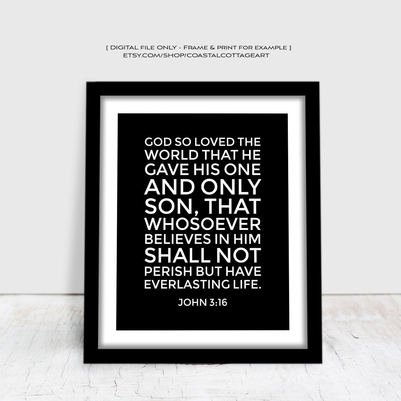 John 3 16, Digital Download, Inspirational, Bible Verses, Bible Verse ...