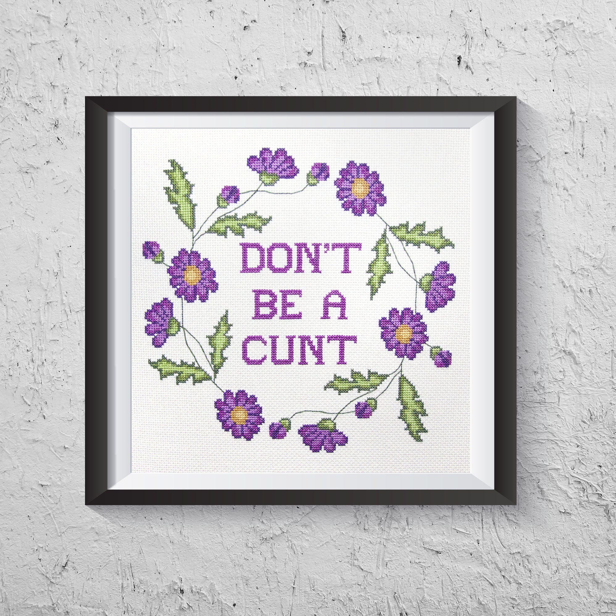 Cunt - naughty vulgar cross stitch crossstitch – Gypsy Rose Handmade