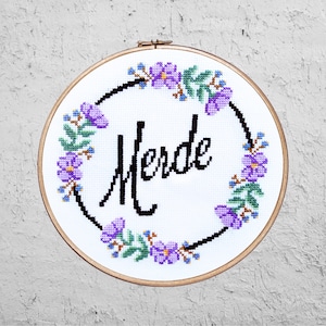 Merde - Modern Cross Stitch PDF - Instant Download