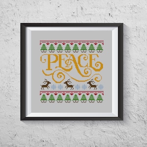 Peace - Winter Sampler - Modern Cross Stitch PDF - Instant Download