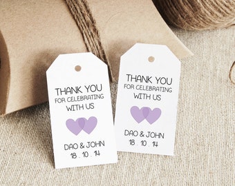 favor tag template printable small double heart design etsy
