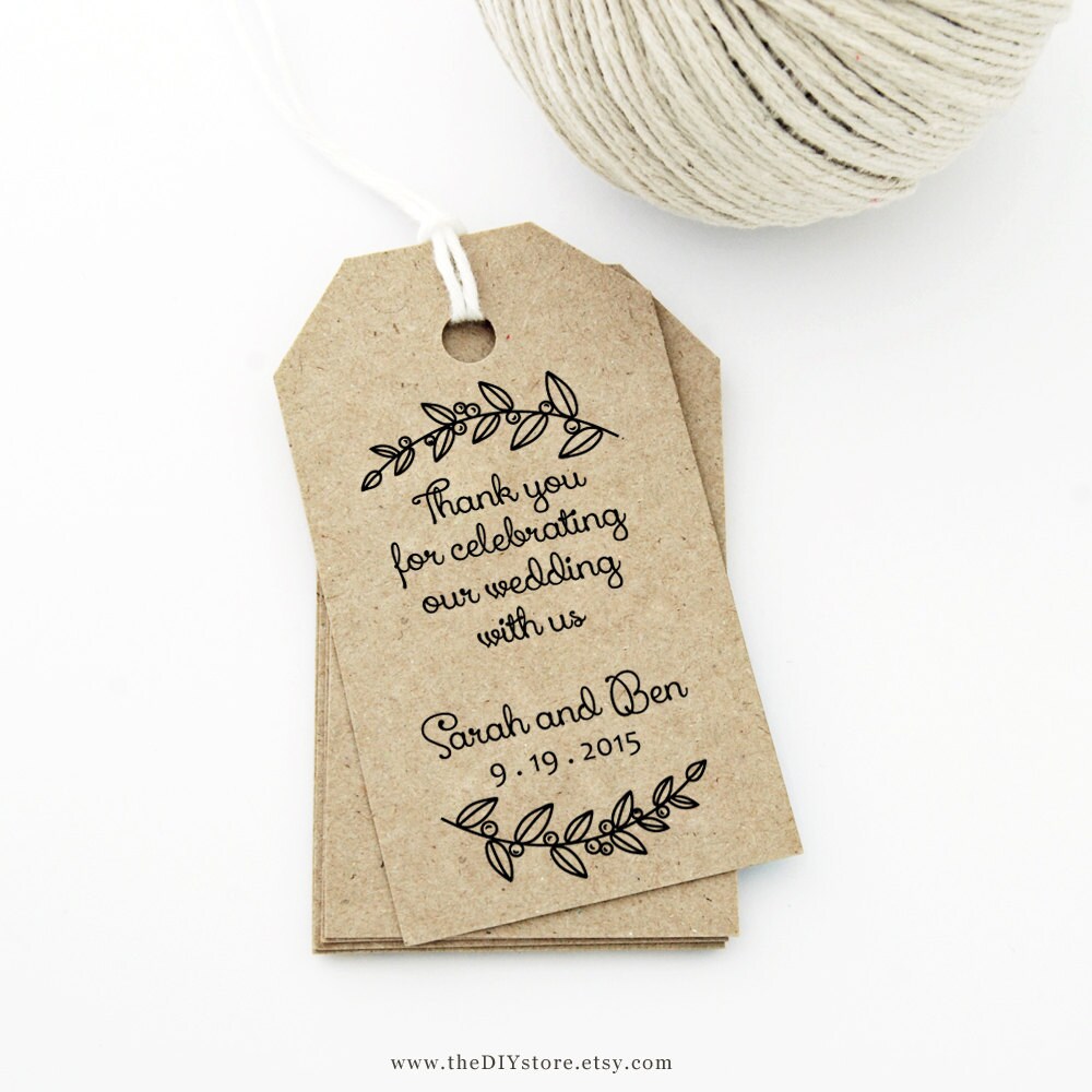 Thank You Tag MEDIUM Wedding Tag Gift Tag Love Laurels Etsy
