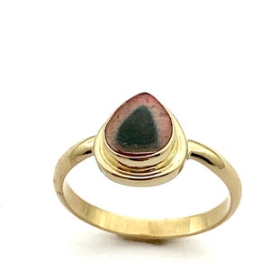 Watermelon Tourmaline Ring in 14k Gold, Gemstone ring, October Birthstone