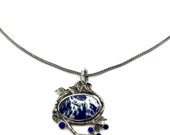Lapis Necklace in Sterling Silver