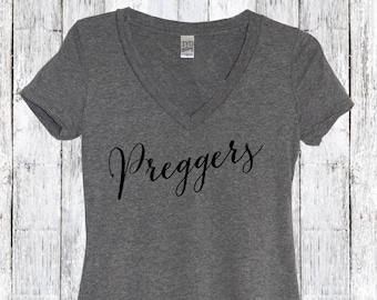 New Preggers Fitted V Neck Shirt, Preggers Shirt, Prego Shirt, Pregnant Mom To Be, Baby Shower Gift, Mom to be Shirt, Definition Shirt