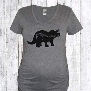 Pregasaurus Vneck Maternity Shirt, Pregnancy Shirt,New Mom, Preggosaurus, Pregnancy Announcement, Mom to be, Baby Shower, Gender Reveal,