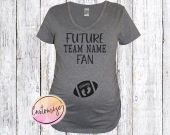 Football Pregnancy Announcement Custom Maternity Shirt, Future Fan Maternity Shirt, Fall Pregnancy Baby Reveal Tee, Team Football Maternity