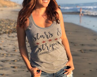 Stars and Stripes Tank Top Women, Fourth of July Tank Top, Patriotic Racerback Tank, 4th of July Tank Women, America Tank, USA Tank Top