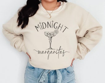 Midnight Margaritas Sweatshirt Practical Magic Sand Colored Sweater, Triple Moon Goddess, Moon Phase, Apothecary Sweatshirt, Magic Spell Top