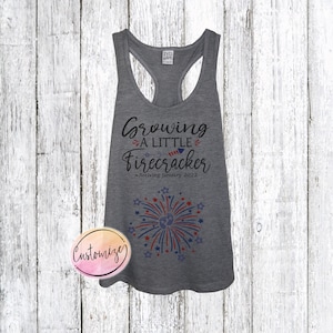 Womens 4th Of July Pregnancy Announcement Tank | Baby Reveal Shirt Tank Top Womens 4th Of July Pregnancy Announcement Tank | Baby Reveal Shirt Tank Top