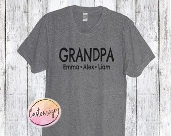 Custom Grandpa Shirt, Fathers Day Shirt for Grandpa, Father in law, Papa, Poppy, Pop pop, Paw paw, gramps, Pop, Pregnancy Announcement Shirt