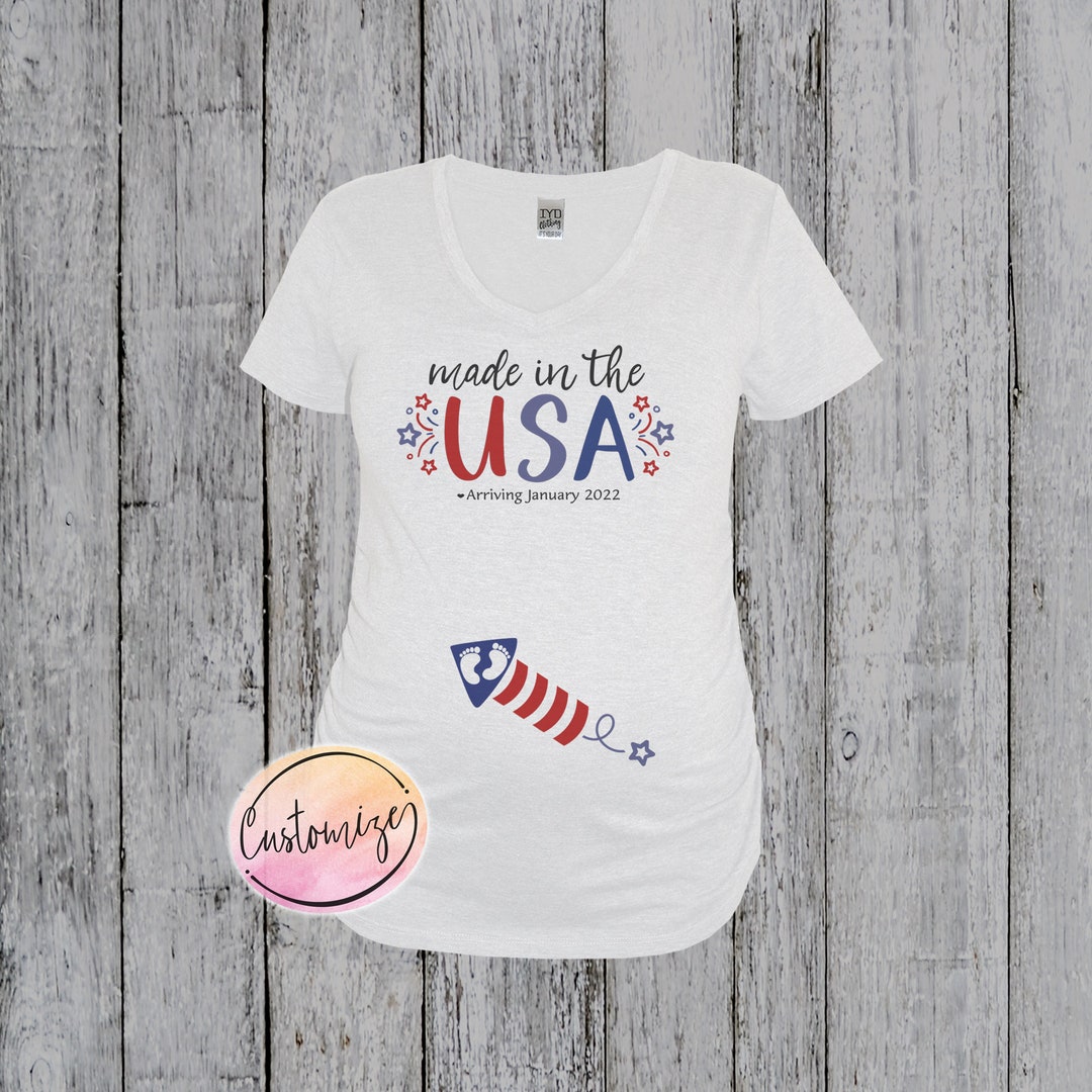 Custom 4th of July Pregnancy Announcement Made in the USA Maternity ...