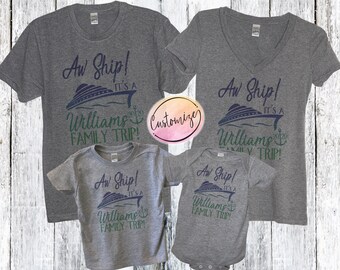 Aw Ship Family Custom Cruise Matching Shirts, Custom Matching Family Cruise Shirt, Cruise Shirts For Family Trip