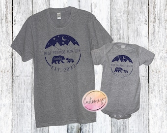 Daddy and Me Matching Shirts Set, Best Friends for Life Father Baby Shirt, Custom Fathers Day Gift, Daddy Bear Baby Bear Shirt Set
