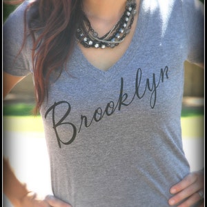 Brooklyn Women&#39;s v-neck Shirt, New York Women&#39;s Shirt, Borough, brooklyn tshirt