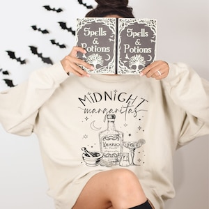 Midnight Margaritas Sweatshirt Practical Magic Sweater, Triple Moon Goddess, Moon Phase Sweater, Apothecary Sweatshirt, Magic Spell Shirt