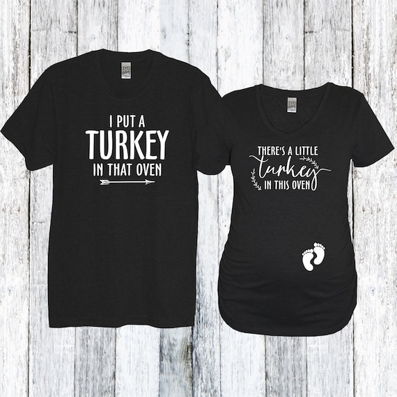 Womens There Are Two Little Turkeys In This Oven Thanksgiving Gift T-Shirt Womens There Are Two Little Turkeys In This Oven Thanksgiving Gift T-Shirt