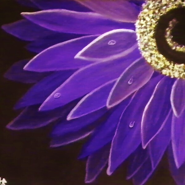Passionate Purple Flower Original Painting on Canvas