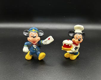 Zwei Vintage Disney Micky Maus Figuren